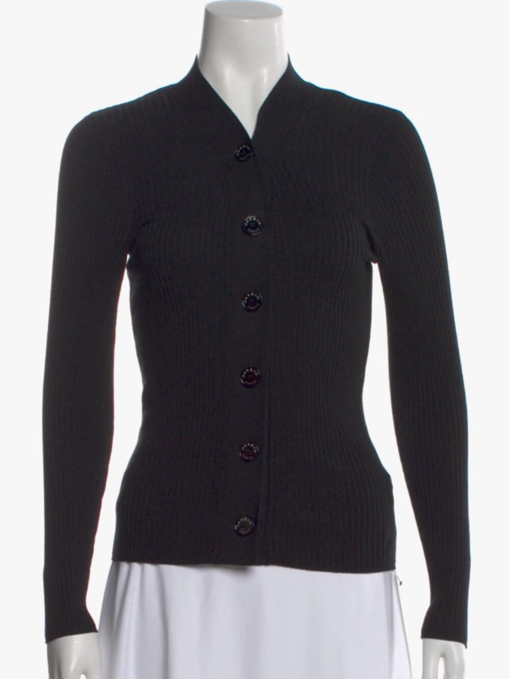 Sandro black ribbed cardigan - L
